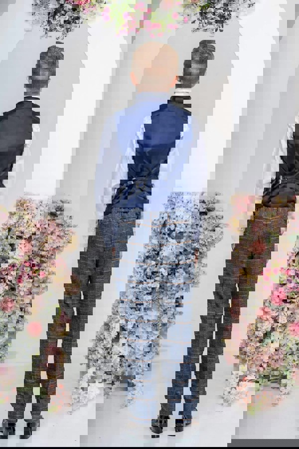 young boy modelling suit