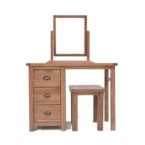 Padua 3 Drawer Dressing Table Set Brass Cup Handle