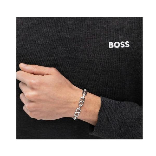Boss Mens Kode Chain Bracelet - Silver - 