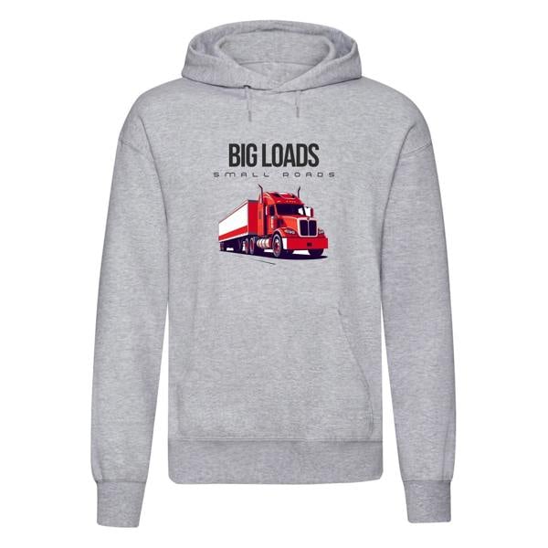 Adults "Big Loads on Small Roads" Truck Printed Pullover Hoodie