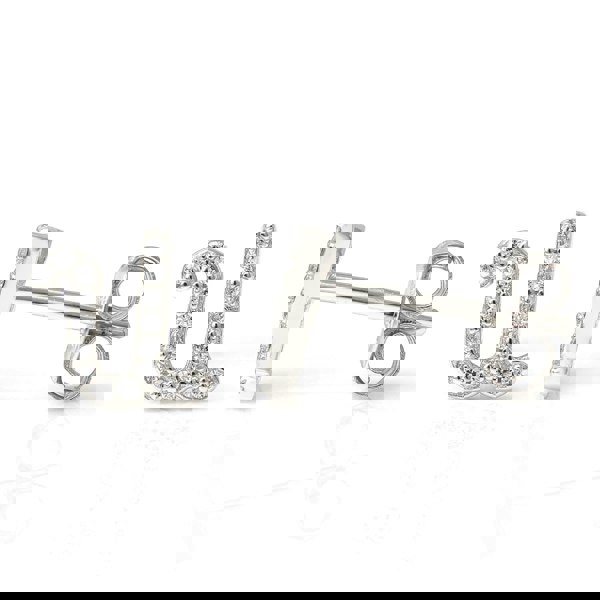 Say It With Luxe CZ Initial Earrings - Sterling Silver