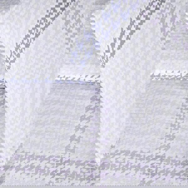 Smart Living Luxury Hounds tooth Check Brushed Cotton Duvet Cover Set - Easy Care Bedding - Lilac