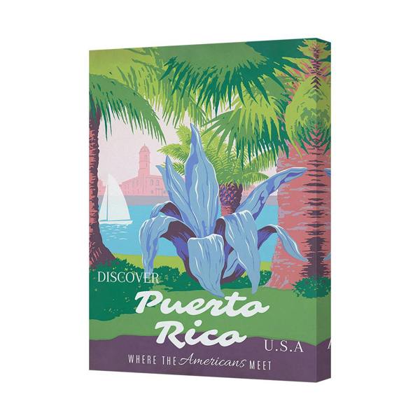 Benjamin Tate Design Puerto Rico Travel Poster Canvas Wall Art Discover Puerto Rico USA