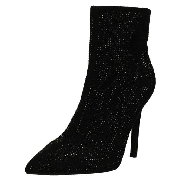 Spot On Ladies Diamante Covered High Heel Ankle Boots F51231