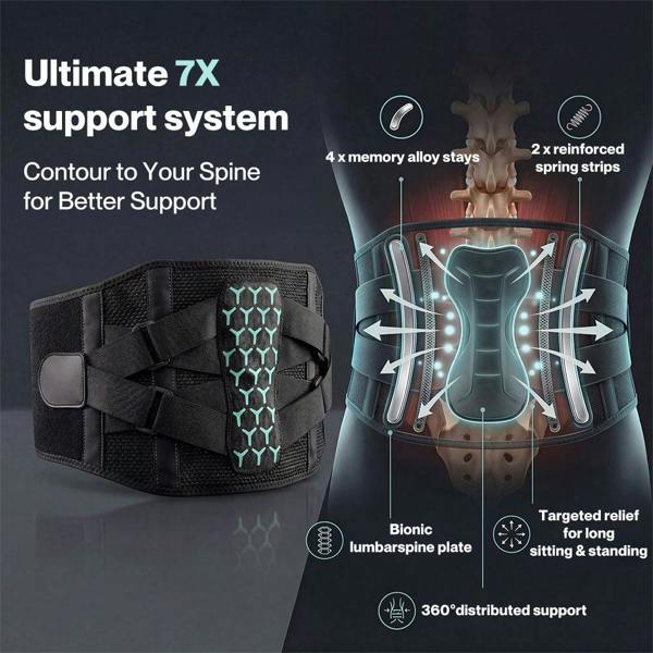 Centra Lumbar Support Belt Adjustable Lower Back Bracke for Men Breathable 120cm