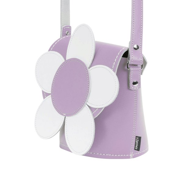 Zatchels Handmade Leather Daisy Barrel Bag - Pastel Violet