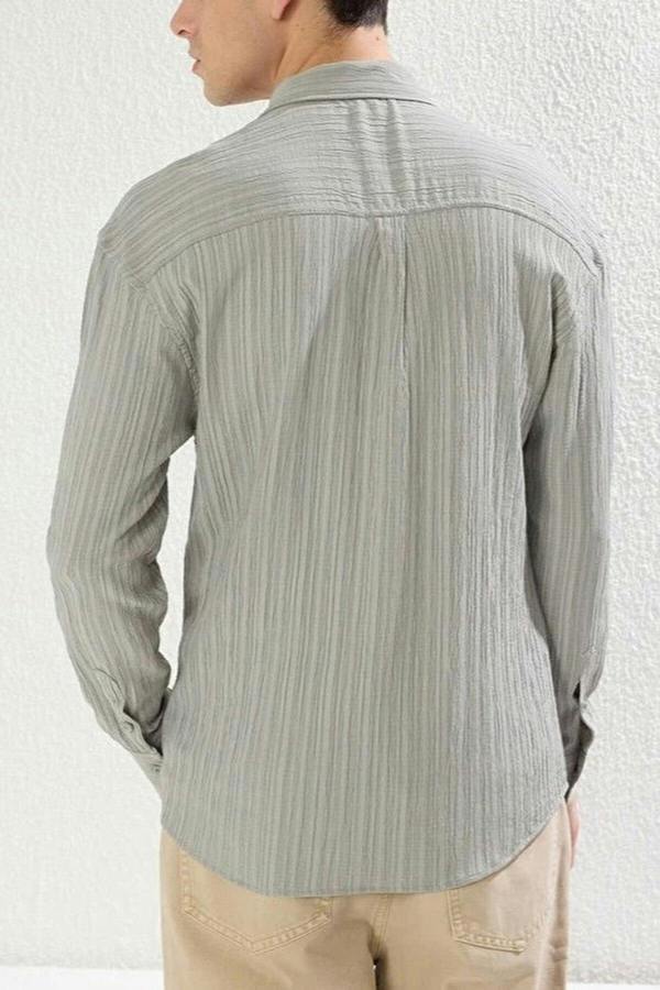 WOVCOR Regular Fit Off-Shoulder Textured Men’s Shirt