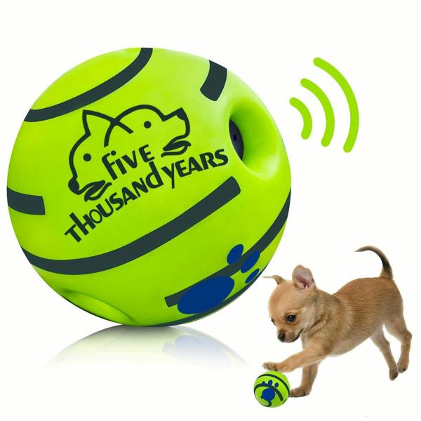 Dyzi 2 Pack Interactive Dog Sound Balls 8.8cm Chew & Training Toys Green