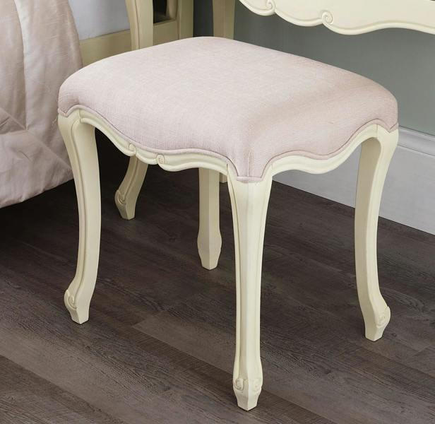 Juliette Upholstered Stool French Dressing Table Seat Assembled