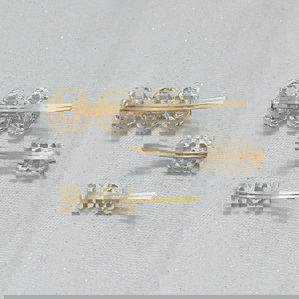 love hair clip pearl set gold back