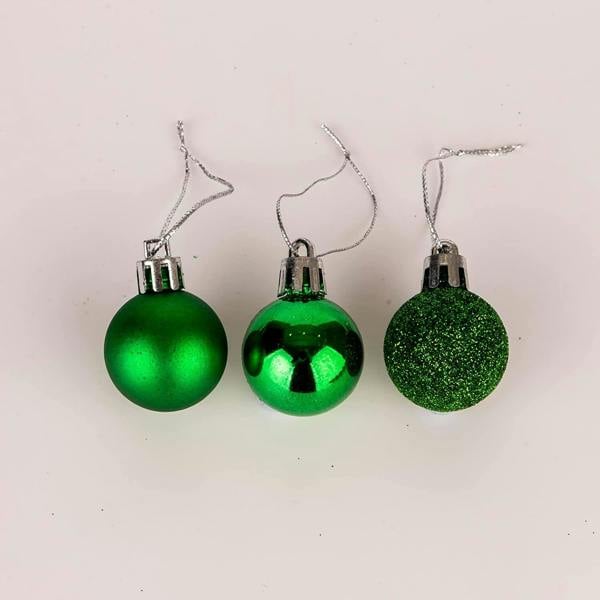 Shatchi Shatterproof Dark Green Christmas Baubles Pack Sizes for Tree Decorations, 30mm PVC Set