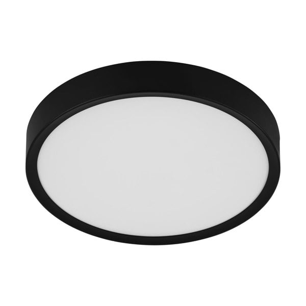 Flush Ceiling Light Colour Black Shade White Plastic Bulb LED 16.8W Included Loops