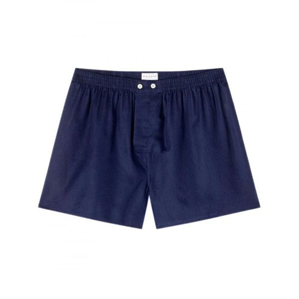 Derek Rose Lombard Jacquard Classic-Fit Cotton Boxer Shorts, Navy