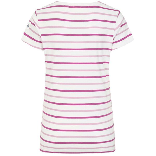 Lazy Jacks LJ8 - Ladies Short Sleeve Striped Breton Top - Pink