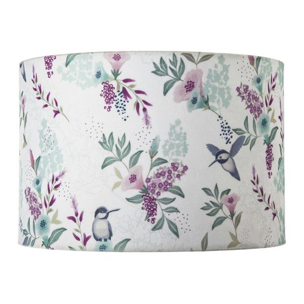 Charming Botanical Woodland-Inspired Velvet Fabric Circular Lampshade Image 4