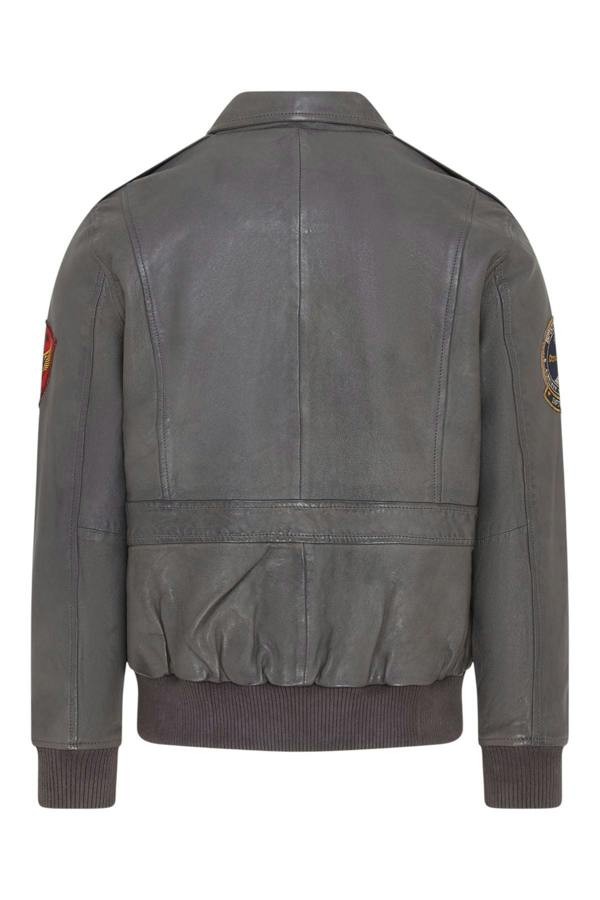 Infinity Leather Men’s Leather Bomber G-1 Aviator Collar Jacket  - Maverick
