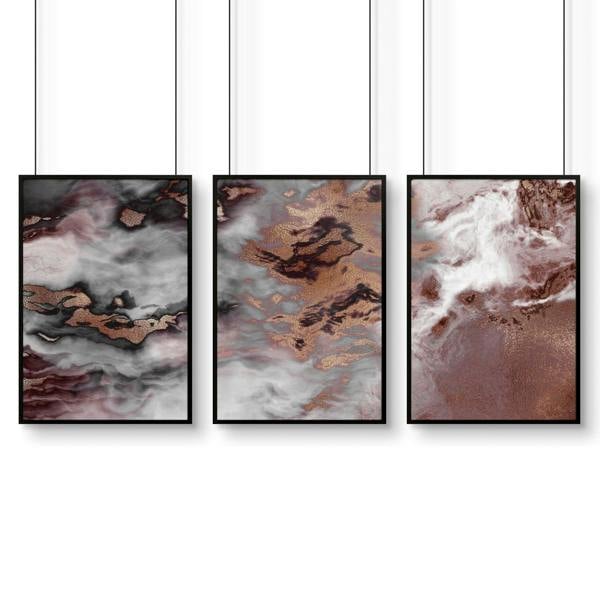 Contemporary Wall Art Decor | set of 3 framed wall art prints