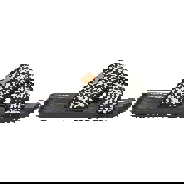 HEYDUDE Christi Slide Cottage Crochet Cotton Women's Black/White Sandals