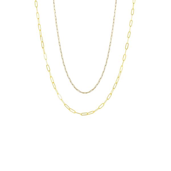 Spero London Paperclip Chains Sterling Silver Layering Necklace Set