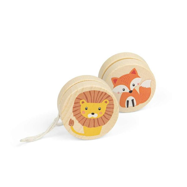 Bigjigs Toys Wildlife Yo-Yos - Fox, Lion (Pk 2)