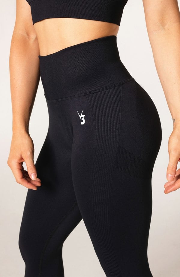 V3 Apparel Define Seamless Scrunch Leggings - Black Marl