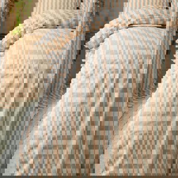 Pineapple Elephant Cotton Rich Woven Stripe Duvet Cover Set Clay