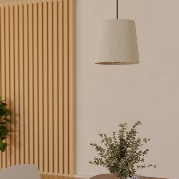 EGLO Febres White Fabric And Steel Shade Traditional Pendant