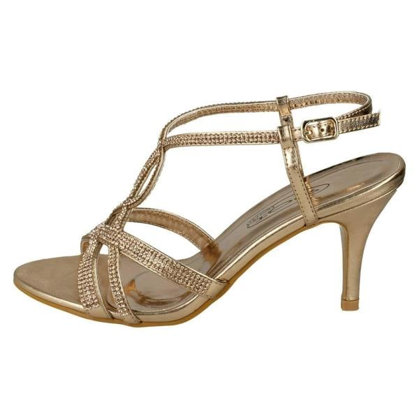 Spot On Ladies Spot On Diamante Sandals