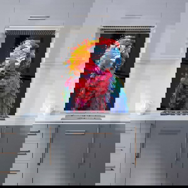 Warren Reed - Designer Vivid Parrot in a Splash of Colour Kitchen Splashback