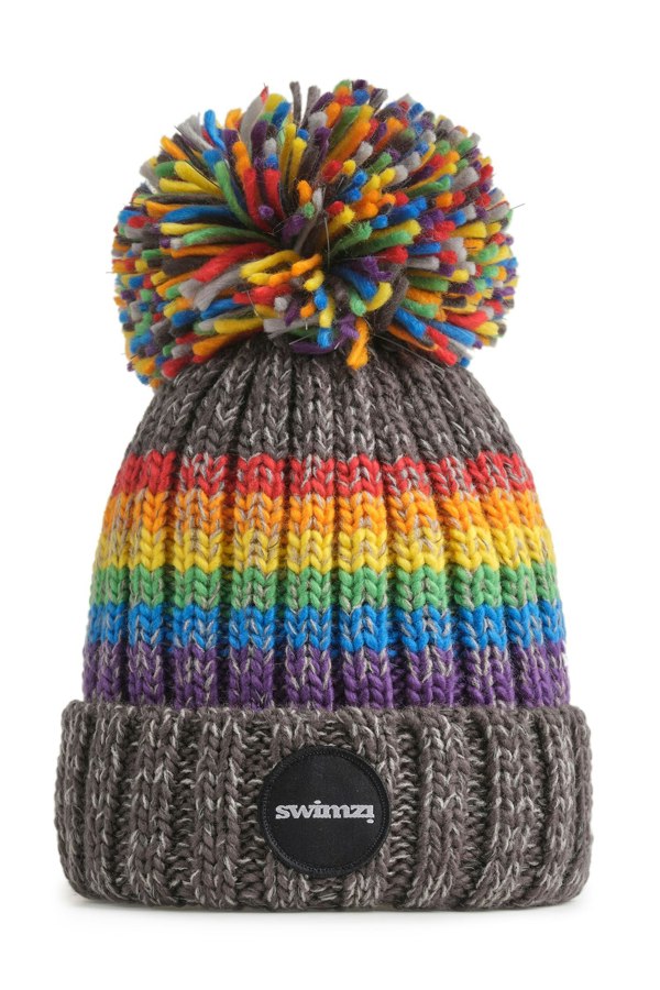 SuperBobble Beanie Bobble Hat - Graphite Rainbow