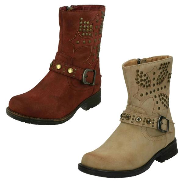 Spot On Girls Spot On Biker Style Studded Boots