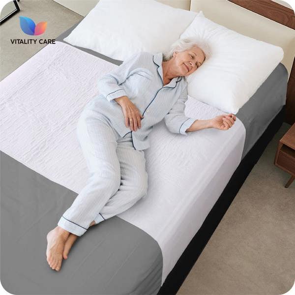 Vitality Care Incontinence Washable Bed Pads Reusable Tumbler dry Bed Size With Tucks & Tuck Tool