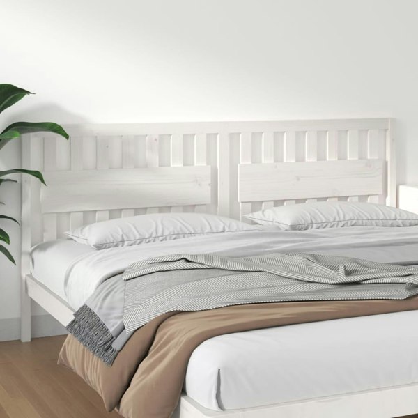 Berkfield Bed Headboard White 205.5x4x100 cm Solid Wood Pine