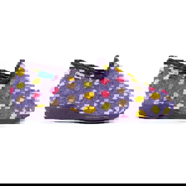 Lunar Womens Helix Polka Dot Slippers - Purple