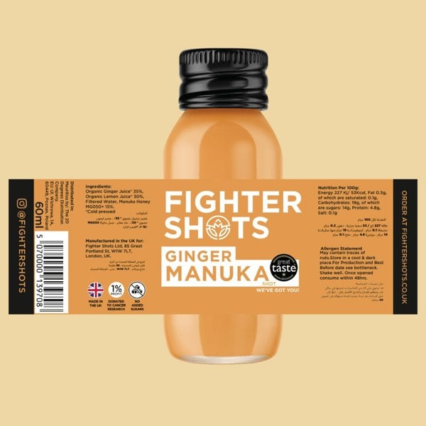 Fighter Shots Ginger + Manuka Honey 6 or 12x 60ml