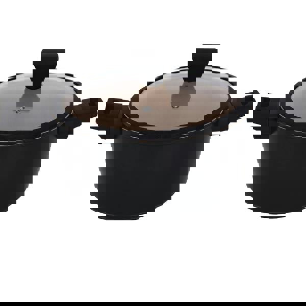 Gr8 Home Casamema Black 10 Pcs Forged Carbon Steel Non Stick Marble Saucepan Cookware Set