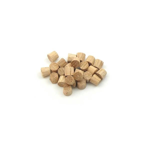1/4" - 6.5mm Oak Flat Head End Grain Plug