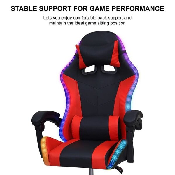 Groundlevel Gaming Office Chair with LED Lights