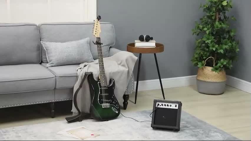 SPORTNOW Six-String Electric Guitar w/ 15W Amp, Digital Turner, Picks, Bag