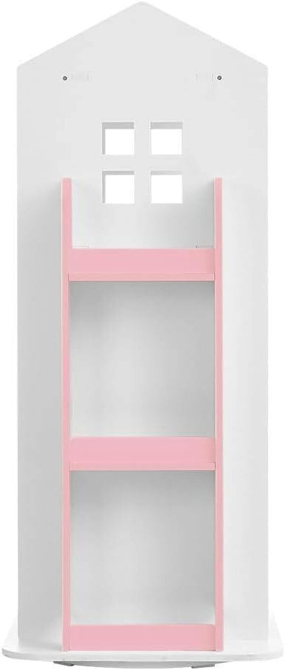 Neo Pink House Shaped 360° Rotating Kid's Freestanding Bookshelf