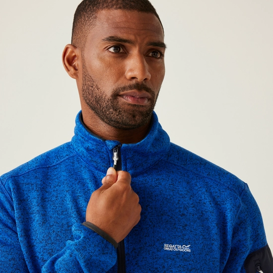 Regatta Mens Newhill Marl Full Zip Fleece Jacket - Olympian Blue