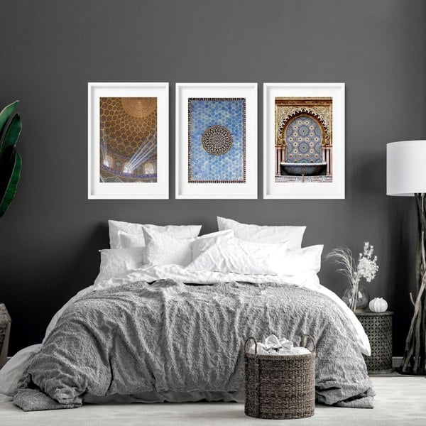 Islamic Art geometry | set of 3 Bedroom wall art