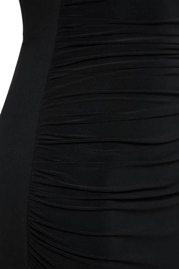 WOVCOR Elegant Knit Evening Dress with Ruffle Detail