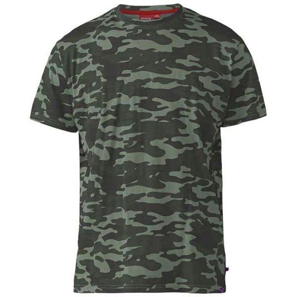 Duke Mens D555 Gaston Camouflage Kingsize Short-Sleeved T-Shirt - Jungle Camo