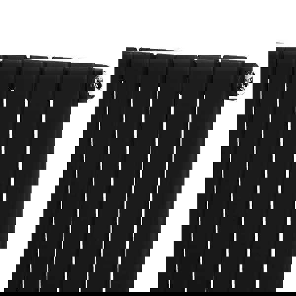 Flat single column radiator in sleek black finish, featuring smooth, vertical panels and a minimalist design, ideal for modern spaces