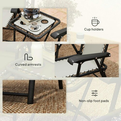 Wyld Haus Diroke Metal Cream White 3 Piece Garden Table And Chair Bistro Set