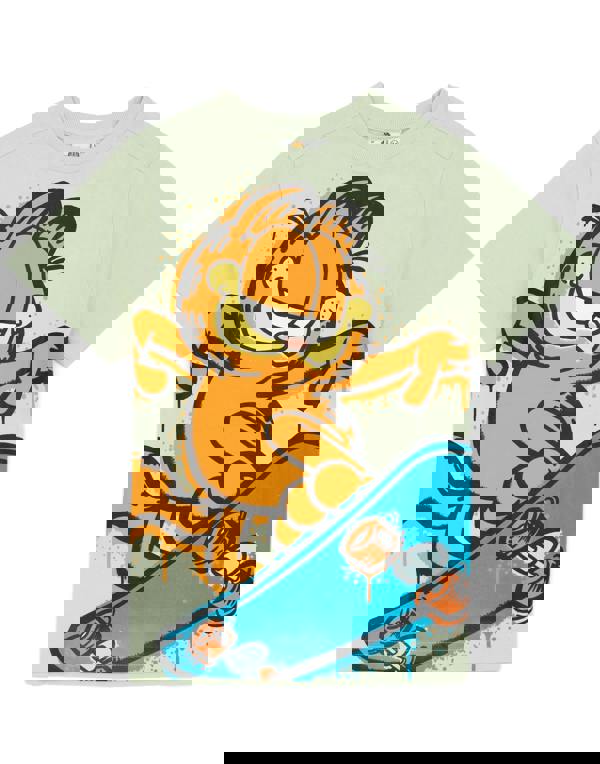 Garfield Boys Green Character Short Sleeved T-Shirt