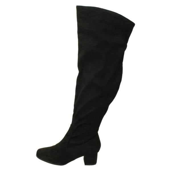 Spot On Ladies Spot On Wide Fitting Knee High Boots F51088