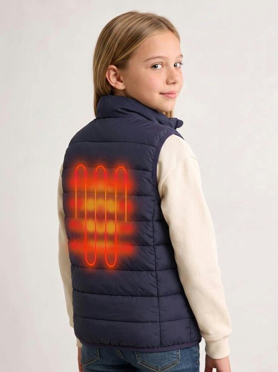 Anniou Girls Navy Heated Gilet