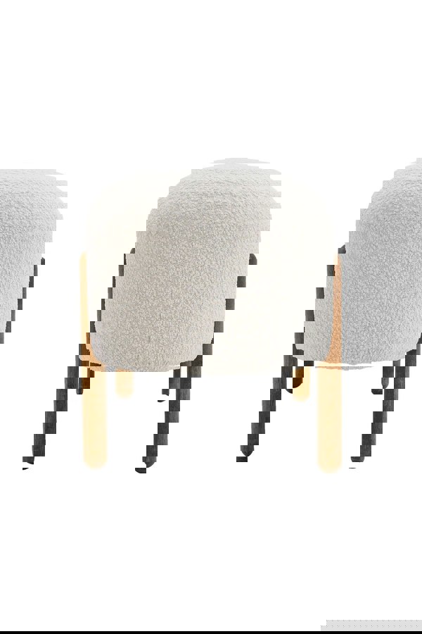 Living and Home Beige Polar Fleece Oval Shaped Bench Entryway Shoe Changing Stool